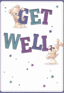 Brimming with comfort and optimism, this illustrated get well card tenderly captures the spirit of West Ham's welcoming streets. A cuddly teddy bear perches atop the vibrant 'GET' text, while a playful puppy nestles alongside the bold 'WELL' below. Their soft, round shapes and caring expressions evoke the same sense of warmth found in a locally crafted bouquet from Florist West Ham. Deep purples and rich teal hues in the hand-lettered words make the message leap with encouragement, set against a fresh, white background that radiates clarity. Star bursts of purple and blue scatter around, adding a whimsical touch reminiscent of the magic in wishing a neighbour well on Barking Road. Every element feels intentional, as if each stroke parallels the care of arranging stems to create hope and comfort for someone's recovery. The overall feeling is one of nurturing joy-a perfect companion for a get well bouquet sent to lift the spirits of someone dear in our West Ham community.